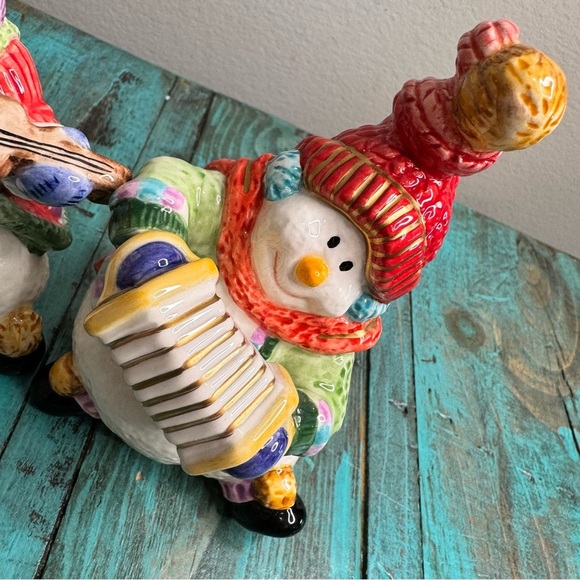 Fitz & Floyd Holiday Jamboree Snowman Salt & Pepper Shakers Christmas - Picture 4 of 16